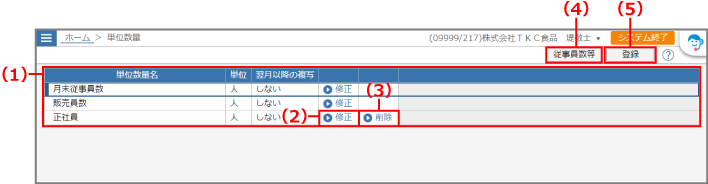 ［単位数量］画面